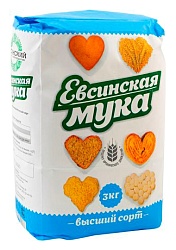 Мука ЕВСИНСКАЯ пшеничная в/с м/у 3кг