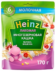 Каша ХАЙНЦ многозерновая яблоко вишня молочная бзмж м/у 170г