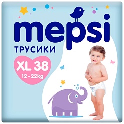 Подгузники-трусики МЕПСИ 12-22кг 38шт