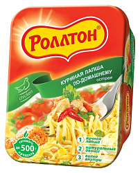 Лапша б/п РОЛЛТОН острая куриная по-домашнему чашка 90г