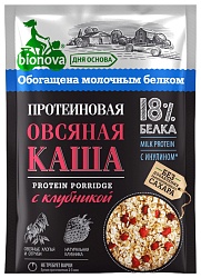 Каша БИОНОВА овсяная протеиновая с клубникой 40г
