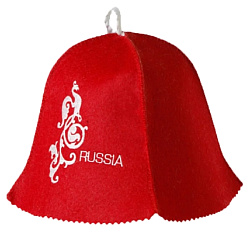 Шапка банная БАННЫЕ ТРАДИЦИИ Россия красная