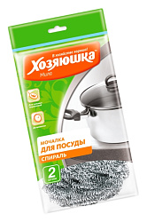 Мочалка для посуды ХОЗЯЮШКА Мила спираль 2шт