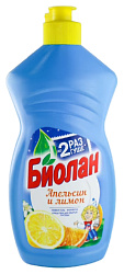 Средство для мытья посуды БИОЛАН Апельсин и лимон 450мл