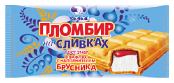 Мороженое ЧЕЛНЫ ХОЛОД Пломбир на сливках с брусничным наполнителем бзмж 75г