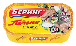 Печень тресковых рыб БЕРИНГ натуральная ж/б ключ 120г
