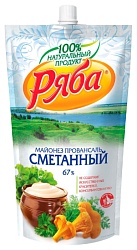 Майонез РЯБА Сметанный провансаль 67% д/пак 372г