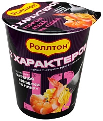 Лапша б/п РОЛЛТОН К пиву со вкусом вареной креветки стакан 70г