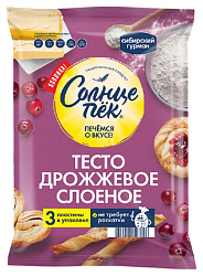 Тесто СОЛНЦЕПЕК слоеное дрожжевое 555г