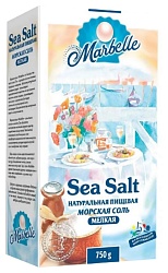 Соль морская МАРБЕЛ мелкая карт/уп 750г