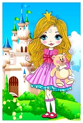 Алмазная мозаика Принцесса 10*15см арт.АКир233