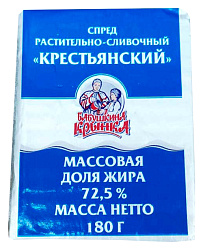 Спред растительно-сливочный БАБУШКИНА КРЫНКА Крестьянкий несоленый 72.5% 300г