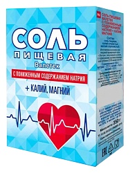 Соль ВАЛЕТЕК с пониженным содержанием натрия+калий магний м/у 350г