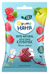 Фруктовые кусочки ФРУТОНЯНЯ Клубочек яблоко малина м/у 15г