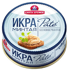Икра минтая САНТА БРЕМОР Патэ деликатесная люкс ж/б 90г