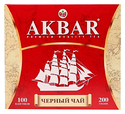 Чай АКБАР Корабль черный 100пак