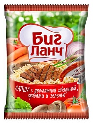 Лапша б/п КУХНЯ БЕЗ ГРАНИЦ биг ланч с говядиной грибами и зеленью 75г