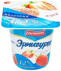 Йогуртный продукт ЭРМАНН Эрмигурт клубника бзмж 3.2% 100г