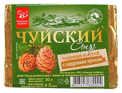 Сыр плавленый ЧУЙСКИЙ ломтевой с кедровым орехом бзмж 47% 70г