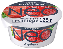 Йогурт НЕО Греческий клубника бзмж 1.7% 125г