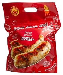 Колбаски куриные МЕЖЕНИНОВСКАЯ ПФ для жарки с/м 1кг