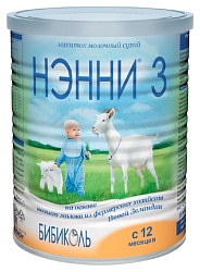 Смесь НЭННИ 3 с пребиотиками на козьем молоке бзмж ж/б 800г