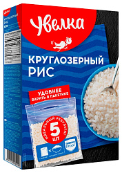 Рис УВЕЛЬСКИЕ КРУПЫ круглозерный шлифованный карт/уп 400г