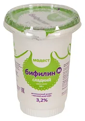 Молоко МОДЕСТ Детское Бифилин-М сладкий бзмж 3.2% стакан 380мл