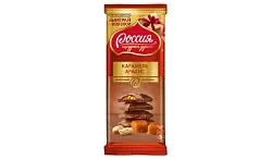 Шоколад РОССИЯ молочный карамель арахис 82г
