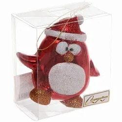 Елочная игрушка СЕРПАНТИН Веселый пингвиненок красная