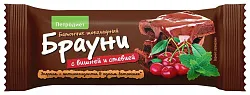 Батончик БРАУНИ шоколадный с вишней и стевией 35г