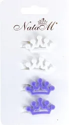 Заколка для волос НАТАМ Короны белые сиреневые 4шт арт.BV18009A