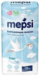 Пеленки МЕПСИ детские с абсорбентом 60*90 10шт