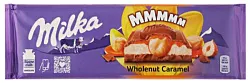 Шоколад МИЛКА молочный с карамелью и цельным фундуком 300г