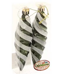 Набор елочных украшений СЕРПАНТИН Сосульки 10см изумрудный