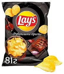 Чипсы ЛЕЙС ребрышки гриль 81г