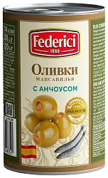 Оливки ФЕДЕРИЧИ с анчоусом ж/б 314мл