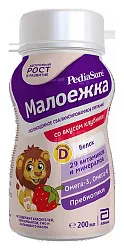 Напиток ПЕДИАШУР Малоежка со вкусом клубники  пэт 200мл