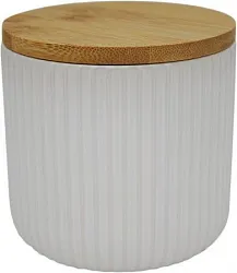 Банка НАТАМ Айсберг с бамбуковой крышкой керамика 500мл арт.KRSCC066