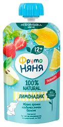 Лимонадик ФРУТОНЯНЯ яблоко арония клубника лимон базилик м/у 130мл