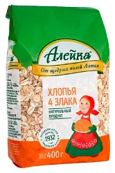Хлопья АЛЕЙКА смесь хлопьев 4 злака м/у 400г