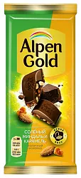 Шоколад АЛЬПЕН ГОЛД с соленым миндалем и карамелью 80г