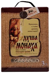 Вино ДУША МОНАХА красное п/сл 10-12% т/пак 3л