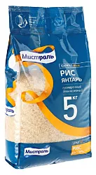 Рис МИСТРАЛЬ Янтарь длиннозерный пропаренный м/у 5кг