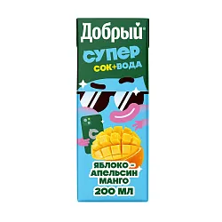 Напиток сокосодержащий ДОБРЫЙ Актив кид яблоко апельсин манго 0.2л