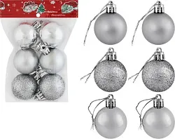 Шар елочный ТАМ-ТАМ серебро Д4см 6шт арт.4CM-6PCS OPP