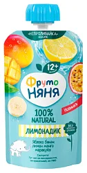 Лимонадик ФРУТОНЯНЯ яблоко банан лимон манго маракуйя м/у 130мл