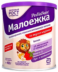 Смесь ПЕДИАШУР Малоежка со вкусом клубники  ж/б 400г