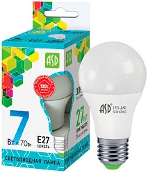 Лампа светодиодная АСД LED-A60 7Вт 160-260В 4000К Е27