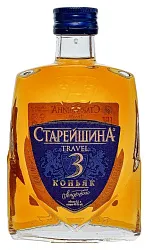 Коньяк СТАРЕЙШИНА Тревел фляга 3 года 40% ст/б 0.25л